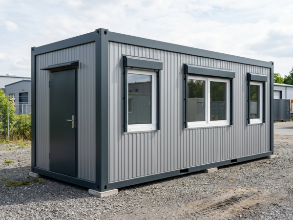 Anthracite standard office container with PVC windows (illustration)