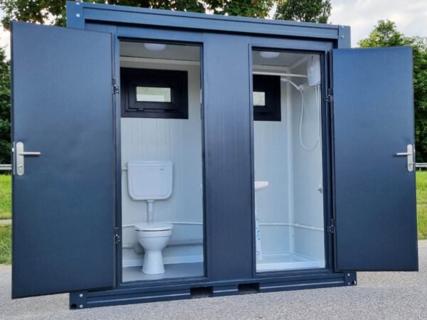 Sanitary Container SCDD, RAL 7016 Anthracite Grey, 2 Doors, with Shower